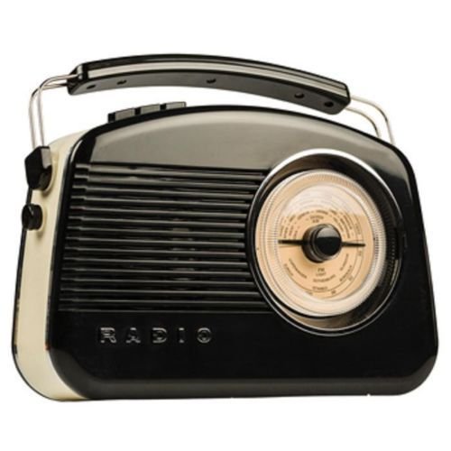 Radio diseño retro FM DAB + Numerique portátil con entrada auxiliar y casco