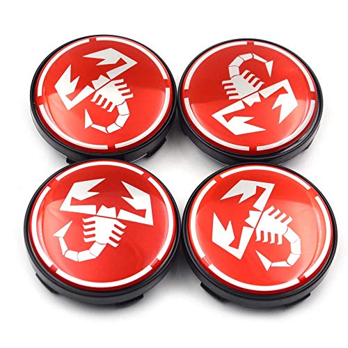 Red Scorpion Abarth Car Emblem Wheel Center Hub Caps 4pcs 60mm Auto Wheel Badge Cubiertas universales para Fiat Abarth 595500695