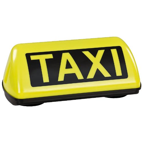 Rótulo de taxi para el techo del coche, amarillo, led, luz continua, con cable plano de 2,5 m, homologado por TÜV hasta 240 km/h (compruebe la normativa local para asegurarse)