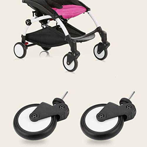 Ruedas de goma para cochecitos de bebé Accesorios Juego de ruedas delanteras y traseras para la rueda Yoya Vovo Kids Carriage Tools(1 Pair Front Wheel)