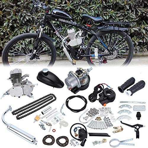 Samger Samger 2 tiempos Kit Motor de Bicicleta Gas Motor Kit de Conversión de Bicicleta (Plata, 50CC)