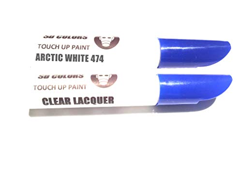 SD COLORS ARCTIC White 474 - Kit de reparación de lápices de retoque (10 L, 10 L, 10 U, D31 GF0, 12 ml), color blanco ártico (pintura + laca)