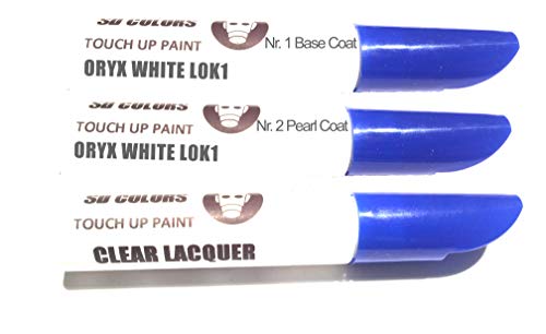 SD COLORS ORYX White L0K1 - Kit de reparación de lápiz de pintura para retocar (12 ml), color blanco