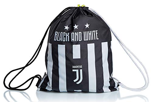 Seven Bolsa Juventus, Best Match, color blanco y negro, para la escuela, deporte y tiempo libre