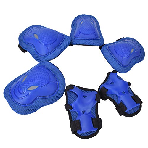 SOONHUA Conjunto de Rodilleras para Niños Kit 6 en 1 Equipo de Protección Rodilleras Usadas para Patines de Ruedas Bicicleta Patineta Montando Deporte Muñequeras para Niños Pequeños Almohadillas