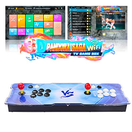 TAPDRA 3D Pandora Saga WiFi 3000 en 1 TV Game Box Consola Arcade Kit Completo de Bricolaje, admite hasta 10000 Juegos descargados, hasta 4 Jugadores, Salida HDMI