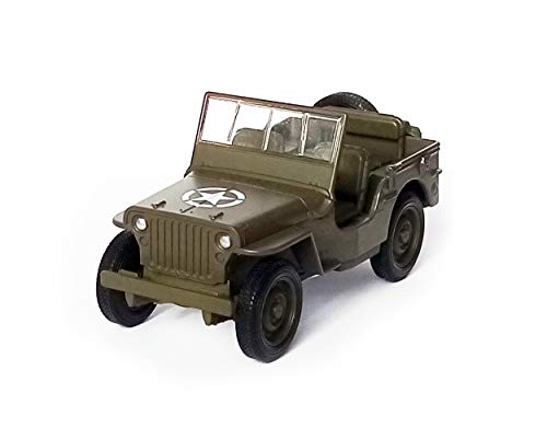 Toi-Toys Coche de juguete militar Jeep 1941 Willys MB US Oliva, 10,5 cm, modelo 79