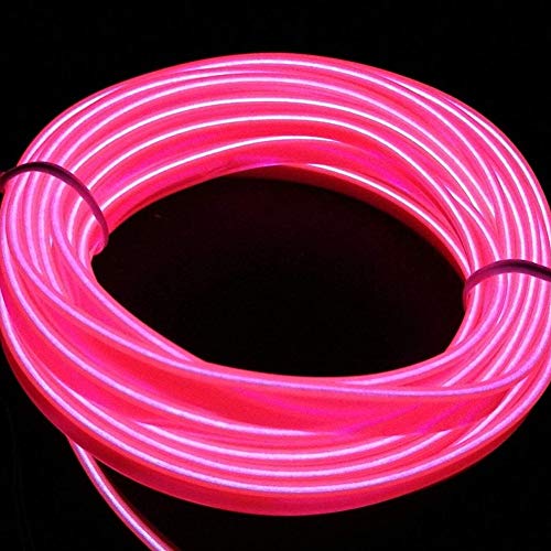 USB flexible LED cuerda luces para kit de coche 5M/16FT interior EL cable tira tubo cuerda neón resplandor línea decoración luces neón rosa