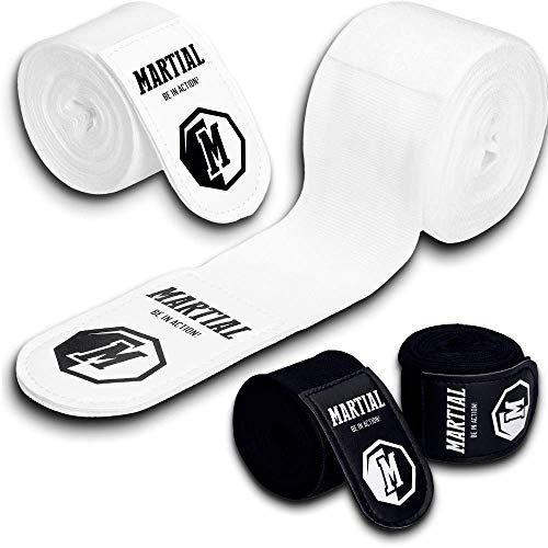 Vendas de Boxeo de Martial con Presilla para el Pulgar. ¡Vendajes sin Desgaste para MMA, Boxeo, Kickboxing y Combate! ¡Vendaje de muñeca Negro, absorción óptima del Sudor! Vendas de Boxeo de Martial con Presilla para el Pulgar. ¡Vendajes sin Desgaste para MMA, Boxeo, Kickboxing y Combate! ¡Vendaje de muñeca Negro, absorción óptima del Sudor!