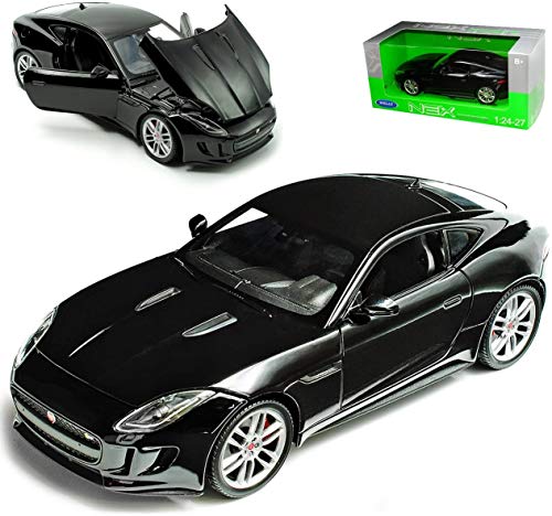 Welly Nek Models 24060 Compatible con Jaguar F-Type Coupe, Negro, 1:24, modelo listo