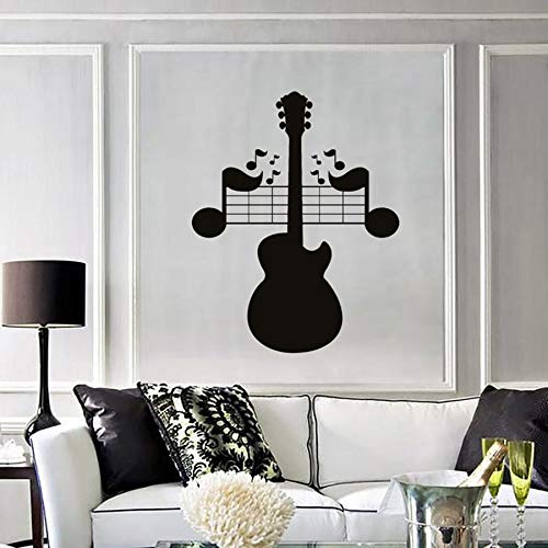 WERWN Tatuajes de Pared Notas de Guitarra música Rock Pop Canciones murales Dormitorio Sala de música Concierto decoración de Interiores Vinilo Pegatinas de Pared