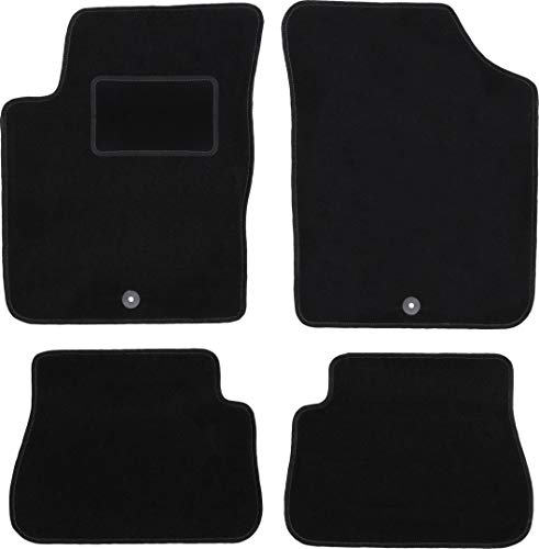 Wielganizator Carlux - Juego de alfombrillas de terciopelo para Kia Picanto I Hatchback 2003-2011, 4 piezas, color negro