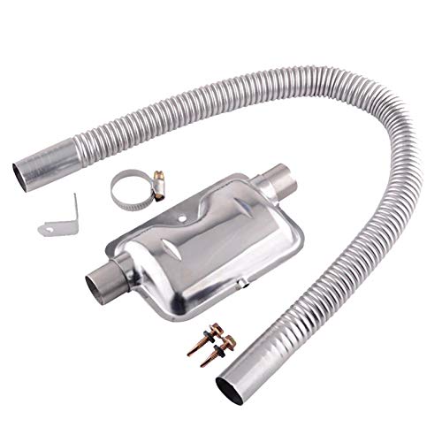 Xploit 60/150/200CM Exhaust Muffler Diesel Air Heater Exhaust Pipe + Exhaust Muffler/Silencer + Screw Accessories For Car Parking Heater, Vehicle Diesel Heater Accessories Kit