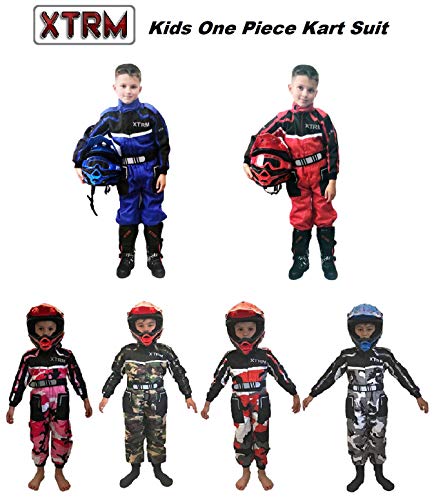 XTRM KIDS RACE KART SUIT - Junior Motocross Child Quad Dirt Bike MX Off Road Trials Go-Karting Enduro Children ATV MTB BMX Sports Overalls Racing One Piece Suit