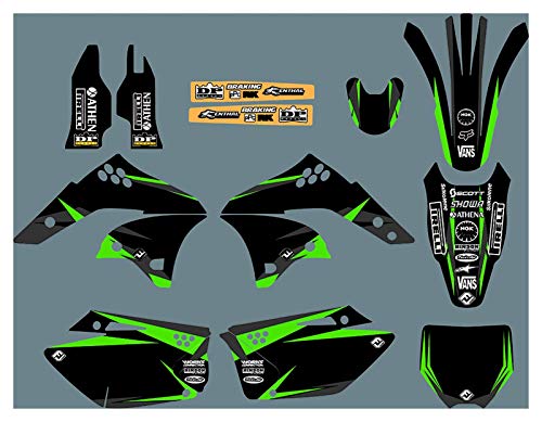 Yhfhaoop Protector de gráficos de Motocicletas Fondos de calcomanías Etiquetas engomadas Kits para Kawasaki KXF 250 2006-2008 (Color : 2)