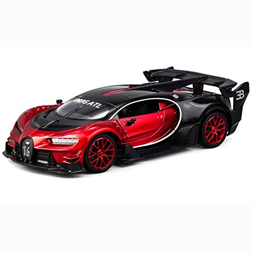 1:24 para Bugatti Diecast Modelo De Automóviles 20 Cm De Longitud Cuerpo De Aleación 2 Puertas Carrito Abierto Ruedas Detalle Delicado (Color : Red, Size : No Box)