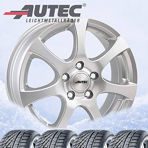 4 Invierno ruedas autec Zenit 7 x 16 ET45 5 X 108 Brillant Plata con 205/60 R16 92H Continental Invierno Con TACT TS 850 P para Citroen C4