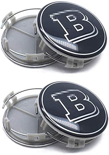 4 PCS Auto Center Hub Caps para BRABUS, 75mm Wheel Center Logo Badge Stickers Accesorios de decoración de modelado de neumáticos