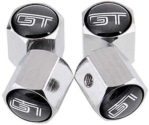 4 Piezas Coche Metal Tapas para válvulas De NeumáTico, para GT logo for Mustang Shelby Ranger Everest Focus BMW F10 E46 M4 M6