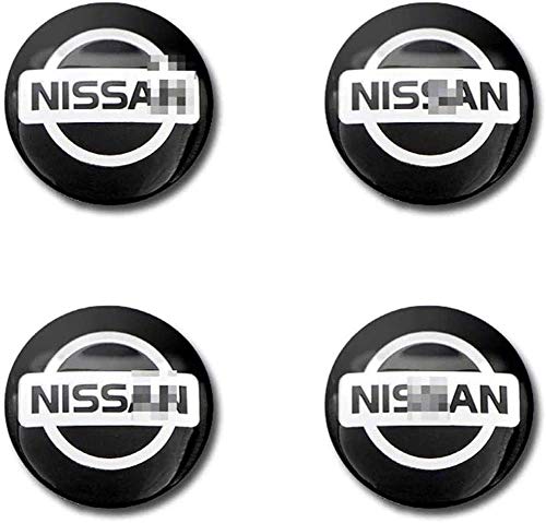 4 piezas Cubiertas de Cubo de Rueda para Nissan X-Trail Almera Qashqai Tiida Teana, Prueba De Polvo Tapas centrales para llantas con el Logotipo De Insignia Automóvil Accesorios,56mm