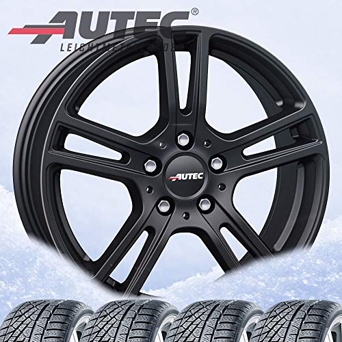 4 ruedas de invierno Autec Mugano 6,5 x 16 ET38 5 x 112 negro mate con 205/60 R16 92H Michelin Alpin 6 para Mercedes-Benz A B
