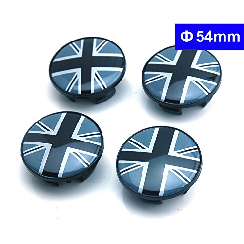 4pcs W070 54 mm Car Styling Accesorios emblema adhesivo de cubierta del Centro de rueda Hub Caps Mini John Cooper Clubman CONTRYMAN hombre Coupe Inglaterra bandera Reino Unido gris