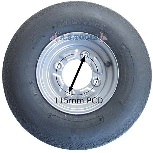 AB Tools Remolque de neumático y llanta 4.00-8 6 PLY 115mm PCD Erde DAXARA TRSP17