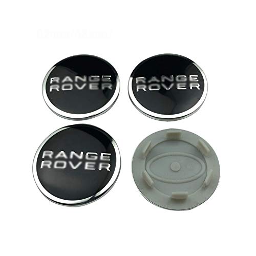 Aieryu 4Pcs Tapas Centrales de Llantas para Land Rover Range Rover, 3D Emblema Aluminio Tapas Centrales de Bujes Pegatinas con el Logotipo Rueda Accesorios, 62mm