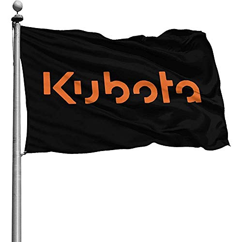 ALLdelete# Flags Kubota Tractor Orange Logo Flag Banderas para Interiores/Exteriores Decoración Flag 4 'X 6'