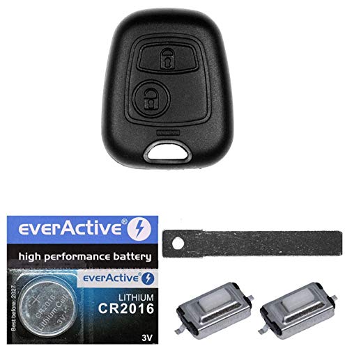 Auto Llave Mando a distancia 1 x Carcasa + 1 x en blanco VA2 + 2 x mikrotaster + 1 x CR2016 batería para Citroen/Peugeot/Toyota Auto Llave Mando a distancia 1 x Carcasa + 1 x en blanco VA2 + 2 x mikrotaster + 1 x CR2016 batería para Citroen/Peugeot/Toyota