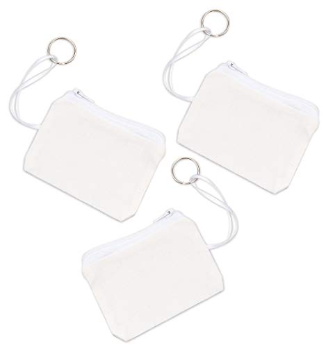 Baker Ross Llaveros con monedero de tela para pintar y decorar, Paquete de 6 Baker Ross Llaveros con monedero de tela para pintar y decorar, Paquete de 6
