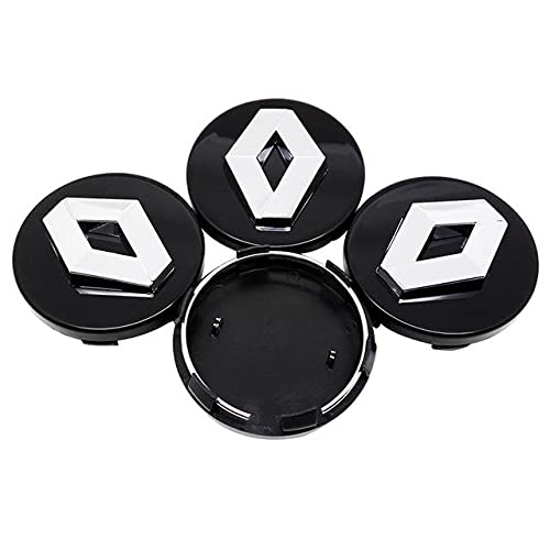 BAQIU 4 Uds 57mm Tapa de Cubo Central de Rueda de Coche Cubierta a Prueba de Polvo para Renault Clio Captur Megane 3 Scenic Duster Logan Accesorios de Estilo de Coche