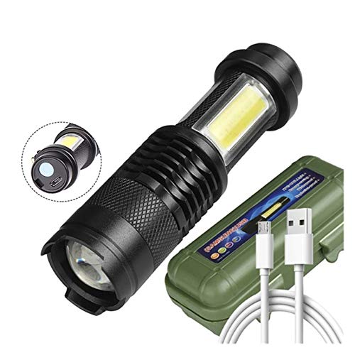 Batería incorporada en la batería XP-G Q5 Zoom Focus Mini LED Linterna Lámpara de antorcha Linterna 2000 LUMEN LUMEN AJUSTABLE PENDIENTE Impermeable para el exterior Linterna