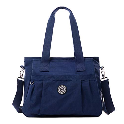 Bolsa De Hombro De Nylon De Las Mujeres Multi-Pocket Messenger Bag Ligero Grande Capacidad Mamá Bolsa De Viaje(Size:36 * 15 * 29cm,Color:Azul)