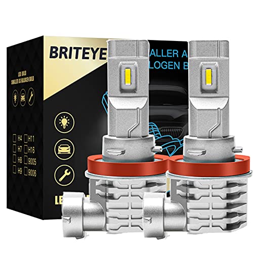 Briteye Bombillas H11 LED Coche 6500K Blanca Luz Antiniebla H9 H8 H16 Lámpara DC 12V/24V Faros Luces LED Coche(2pcs)