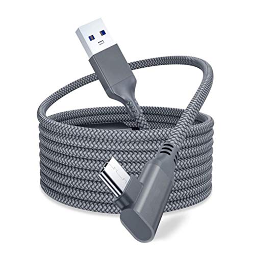 Cable de datos de 5 m / 16 pies para Oculus Quest / Quest 2 VR Link, línea de transmisión de cable de enlace con carga y transferencia de datos de alta velocidad, transmisión de datos de hasta 10 Gbps