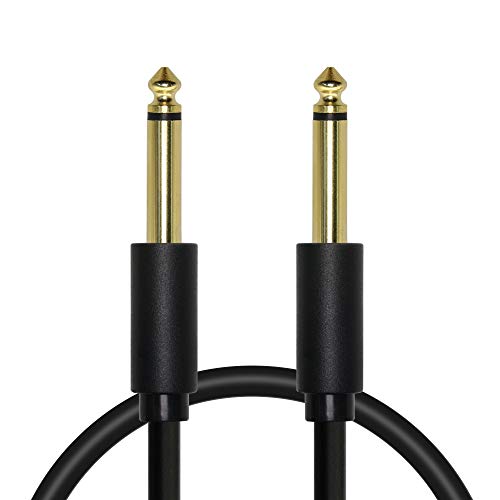 Cable mono para instrumentos de guitarra de 6,35 mm, recto macho de 1/4 TS a macho de 1/4 TS, cables de conexión desequilibrados para bajo eléctrico, audio a nivel de línea, etc. (0,5m) Cable mono para instrumentos de guitarra de 6,35 mm, recto macho de 1/4 TS a macho de 1/4 TS, cables de conexión desequilibrados para bajo eléctrico, audio a nivel de línea, etc. (0,5m)