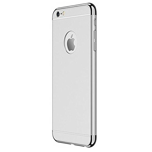 Caler Carcasa rígida para iPhone 6S Plus, PC 3 en 1, color negro, antigolpes, carcasa rígida para iPhone 6 Plus/6S Plus de 5,5 pulgadas (plateada)
