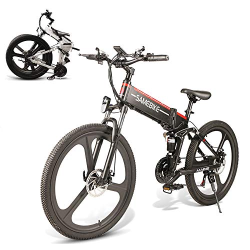 CAMTOP Bicicletas Eléctricas Plegables Adulto Ebike Bici de Montaña Hombre Mujer 26 Pulgadas 350W 48V / 10Ah Batería extraíble de Iones de Litio (Llanta Negra de una Pieza)