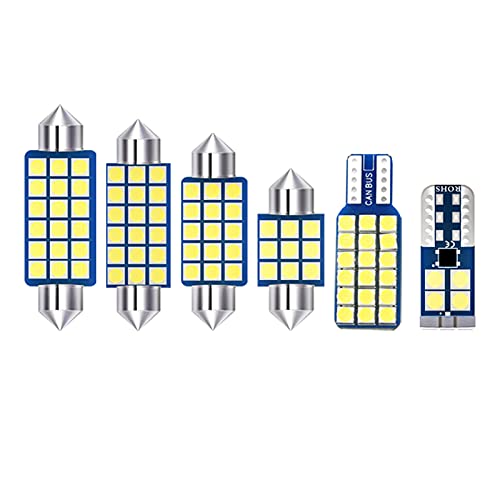 CarWorld para Mercedes Benz Clase B W245 2005-2011, 7 uds T10 12V Bombillas LED Interior del Coche Domo Mapa Luz de Lectura Guantera Lámparas de Maletero CarWorld para Mercedes Benz Clase B W245 2005-2011, 7 uds T10 12V Bombillas LED Interior del Coche Domo Mapa Luz de Lectura Guantera Lámparas de Maletero