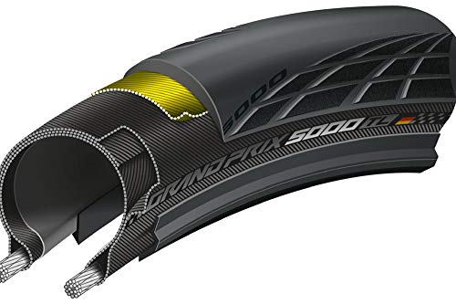 Continental Grand Prix 5000 TL Neumático plegable para bicicleta, Unisex Adulto, Negro, 28" | 700 x 25C