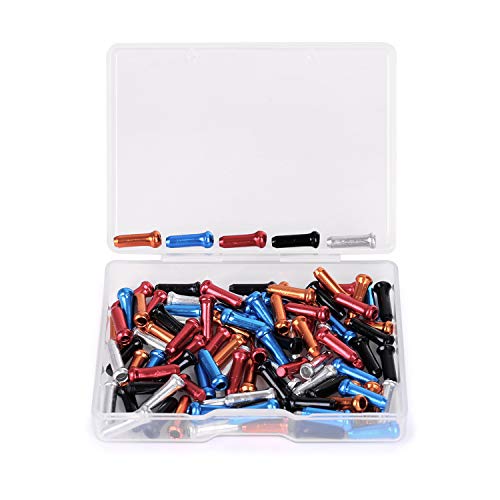 Daimay 100 Piezas Tapas del Cable del Freno de la Bicicleta Bike Shift Cable End Crimps Alloy Road Caps para Road Mountain Bikes, 20 PCS para Cada Color de Red Black Gold Silver Blue Daimay 100 Piezas Tapas del Cable del Freno de la Bicicleta Bike Shift Cable End Crimps Alloy Road Caps para Road Mountain Bikes, 20 PCS para Cada Color de Red Black Gold Silver Blue