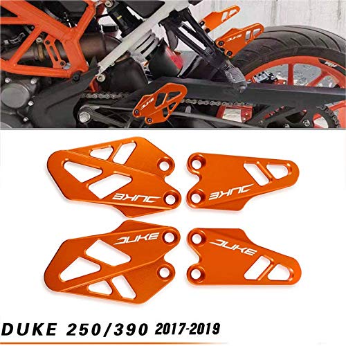Duke Motocicleta CNC Aluminio Protector de la Cubierta Protectora del Talón Delantero y Trasero para K.T.M Duke 125 250 390 2017-2019-Naranja