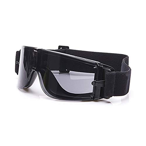 EnzoDate Balística X800 ejército Gafas de Seguridad 3 Kit de Lentes Gafas de Sol Militares visión Nocturna anit-UV Combate Guerra Juego Eyeshields con Estuche (Negro)