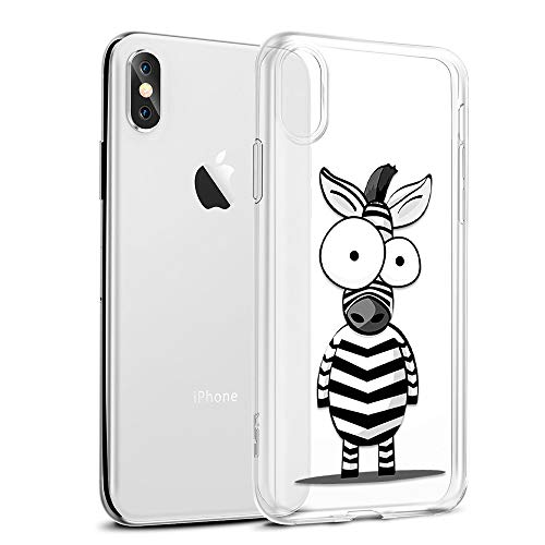 Funda para iPhone XS MAX, Eouine Cárcasa Silicona 3D Transparente con Dibujos Diseño [Antigolpes] de Protector Bumper Case Cover Fundas para Movil para iPhone XsMax 2018-6,5 Pulgadas (Cebra)