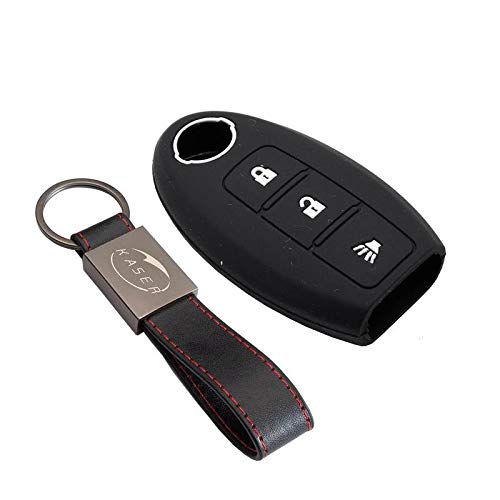 Funda Silicona para Llave Nissan – Carcasa Llaveros 3 Botones para Coche Qashqai Juke X-Trail Murano Micra Cover Case Protección Remoto Mando Auto Keyless (Negro) Funda Silicona para Llave Nissan – Carcasa Llaveros 3 Botones para Coche Qashqai Juke X-Trail Murano Micra Cover Case Protección Remoto Mando Auto Keyless (Negro)
