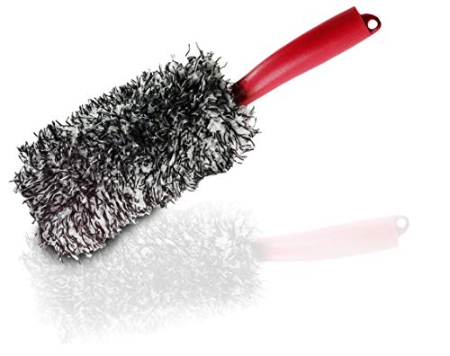 Glart - Cepillo de microfibra prémium para llantas con cabezal extraíble para una limpieza cuidadosa desde el radio hasta la garganta de la llanta - ideal para limpiar llantas delicadas - Cepillo