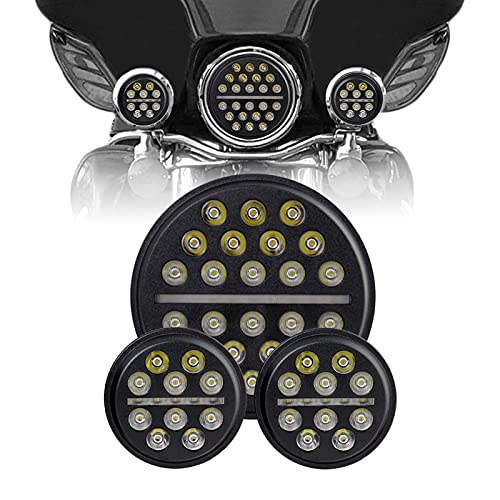 GSDGBDFE 4.5inch Pasando la lámpara antiniebla Auxiliar del Punto y 7"Slim Secsion LED Proyection Footlight Se Adapta a Todos para la Bicicleta de la Motocicleta Harley (Color : Q)