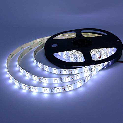 H/A LED lámpara Flexible Tira fría Blanco 6000-6500K Impermeable 12V LED Tira de luz Puede Cortar 300 Unidades SMD 5630 LED iluminación 16.4 pies / 5 Metros MENGN (Color : Cool White)