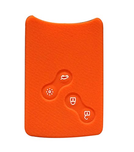 Happyit 4 Botones Silicona Cubierta Dominante de la Caja del Coche para Renault Clio Scenic Megane Plumero Sandero Captur Twingo koleos Control Remoto (Naranja)